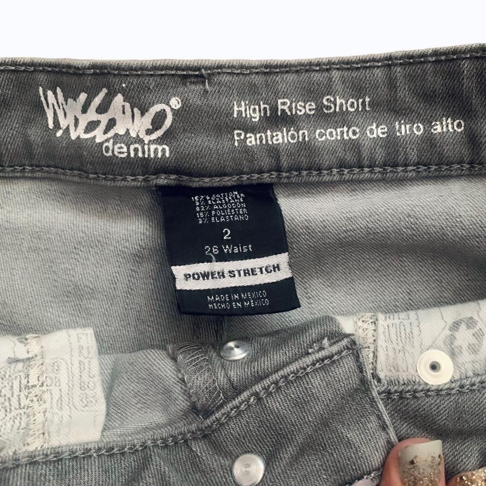 Mossimo Gray Washed High Rise Denim Stretch Shorts Size 26 - Picture 5 of 5